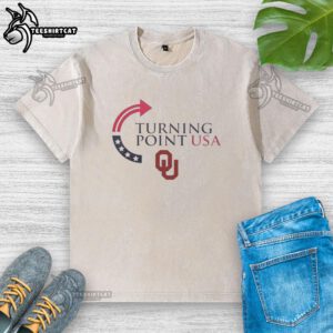 Premium Oklahoma Sooners X Freedom Turning Point USA Charlie Kirk washed t-shirt featuring bold graphics and soft fabric.