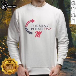 Premium Ole Miss Rebels X Freedom Turning Point USA Charlie Kirk Sweatshirt in red with logo design, perfect for fans.