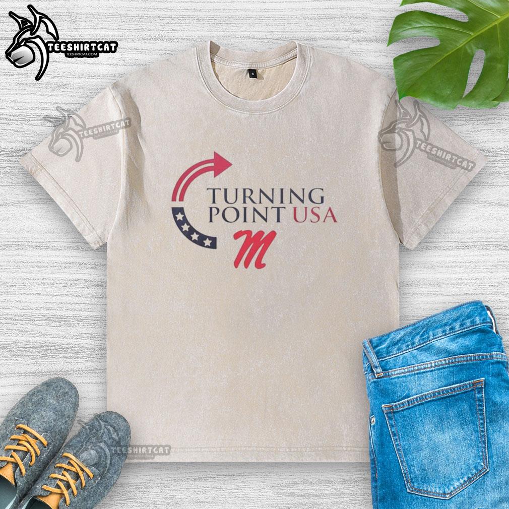 Alt Text: Premium Ole Miss Rebels X Freedom Turning Point USA Charlie Kirk Washed T-Shirt featuring a stylish design and logo.