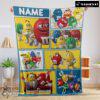 Pretty Colorful Candy M&M’s Character Collage Blanket Fleece Customized Blanket
