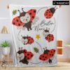 Pretty Cute Ladybug Cartoon Blanket Fleece Customized Blanket