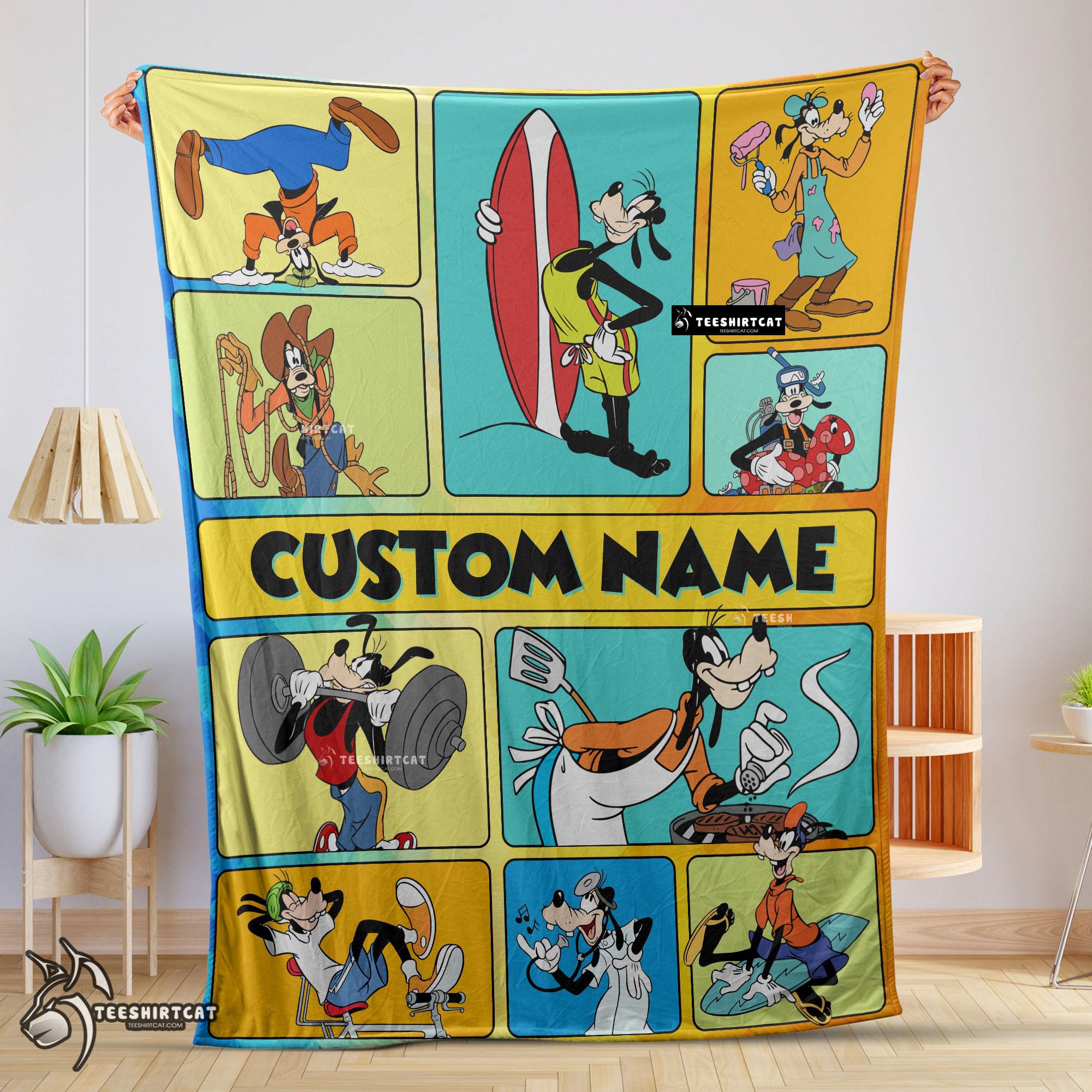Pretty Disney Cartoon Goofy With Friends Blanket Fleece Customized Blanket