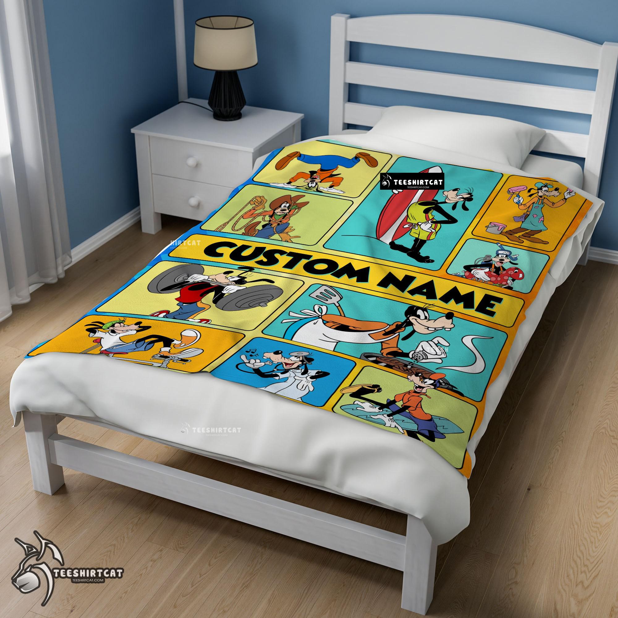 Pretty Disney Cartoon Goofy With Friends Blanket Fleece Customized Blanket - Image 3