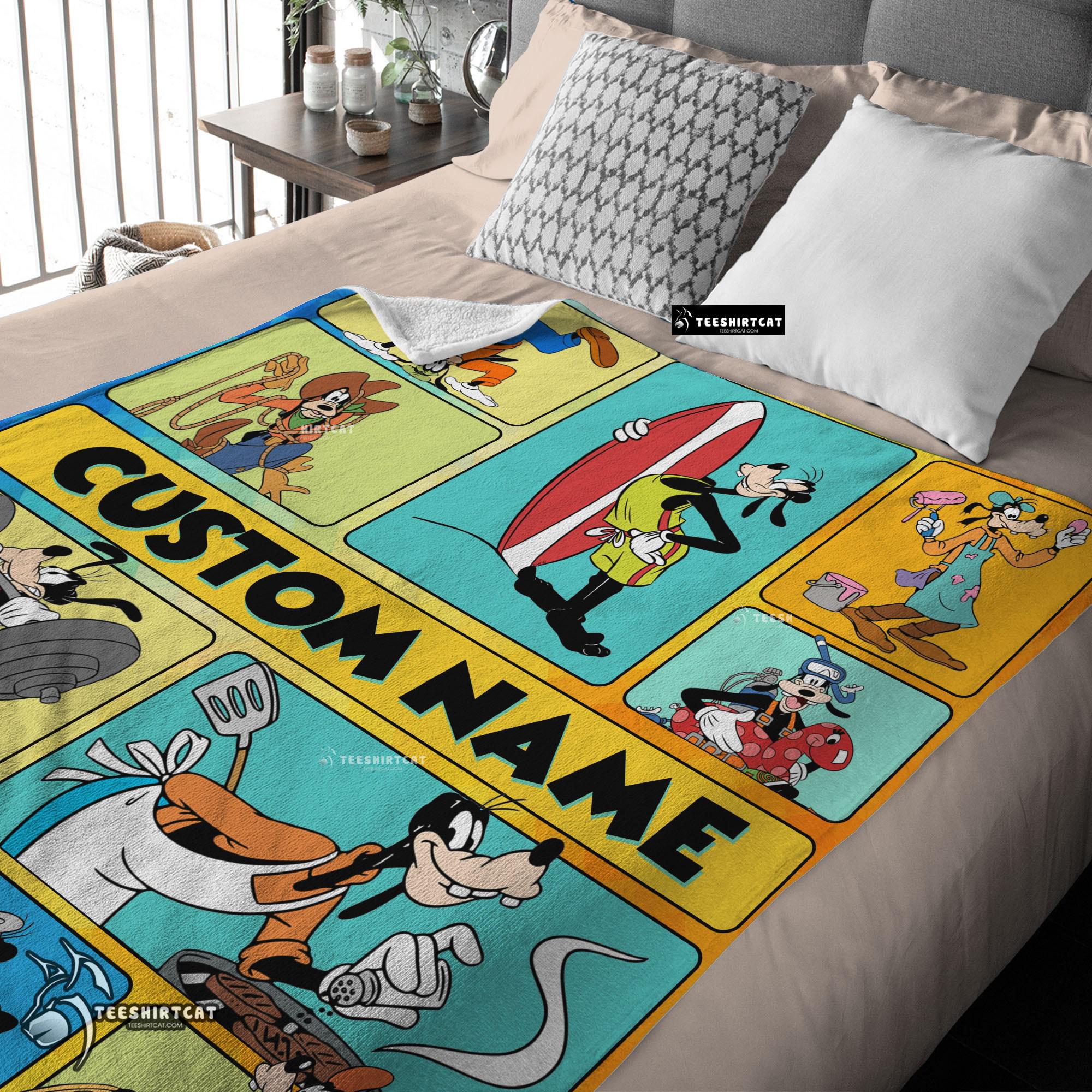 Pretty Disney Cartoon Goofy With Friends Blanket Fleece Customized Blanket - Image 4
