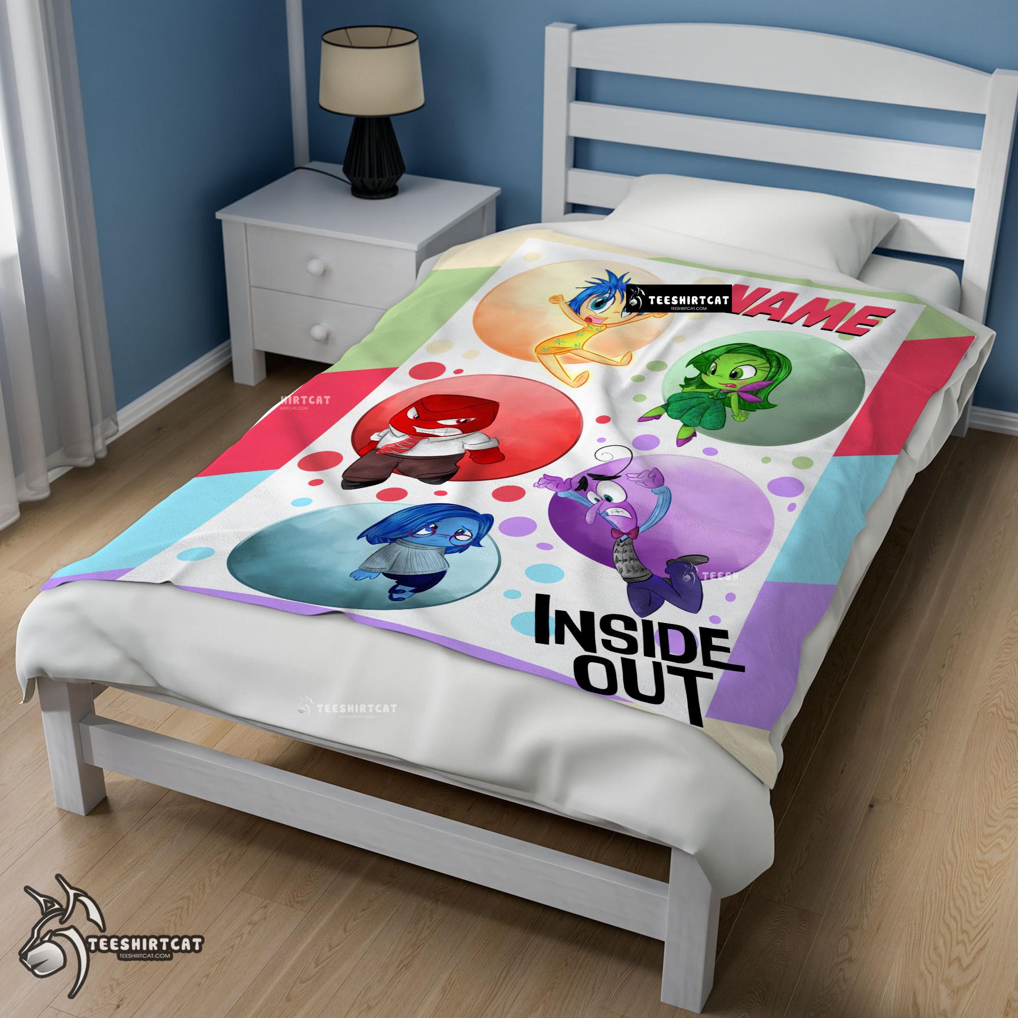 Pretty Disney Cartoon Inside Out Blanket Fleece Customized Blanket - Image 3