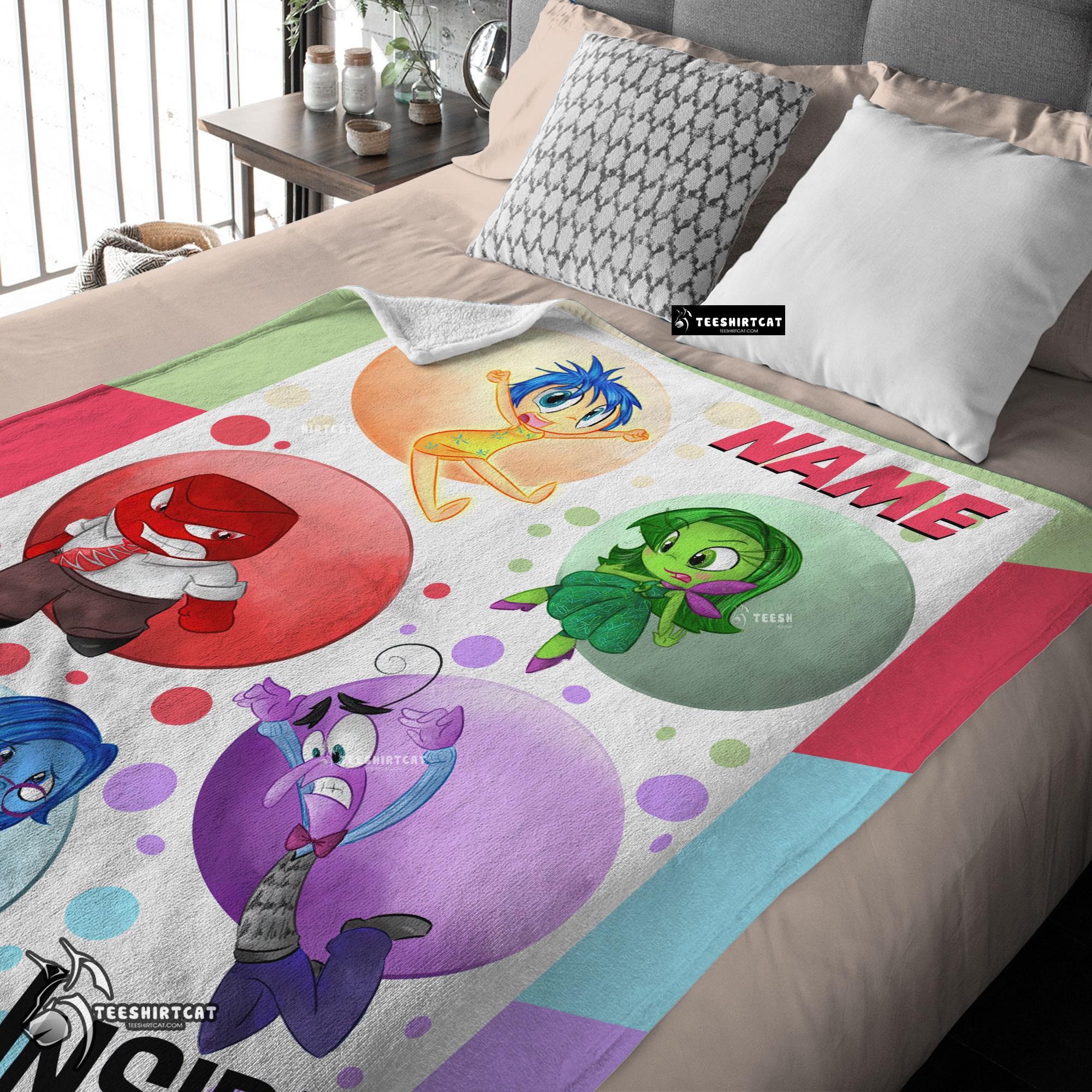 Pretty Disney Cartoon Inside Out Blanket Fleece Customized Blanket - Image 4