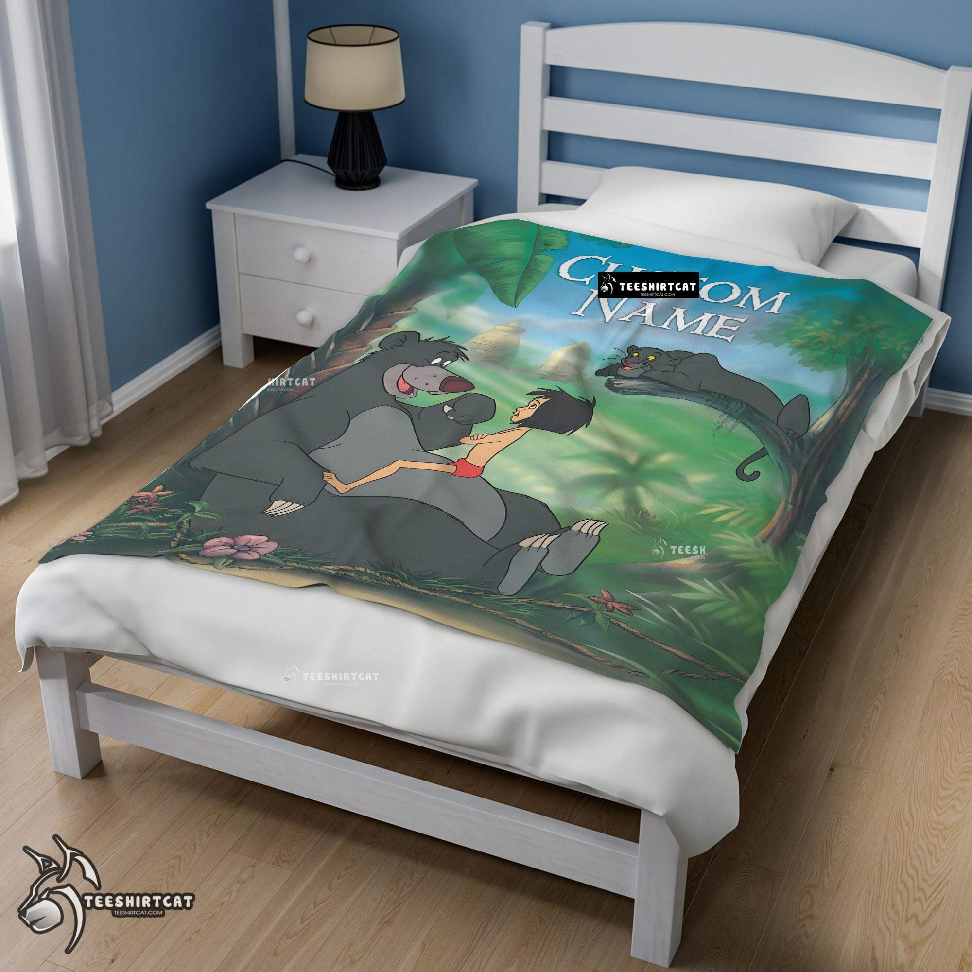 Pretty Disney Cartoon JungleBook Tapestry Blanket Fleece Customized Blanket - Image 3