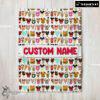 Pretty Disney Snack Club Food Pattern Blanket Fleece Customized Blanket