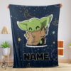 Pretty Star Wars Baby Yoda Astronomy Blanket Fleece Customized Blanket