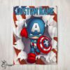 Pretty Superhero Marvel Avenger Chibi Captain America Blanket Fleece Customized Blanket