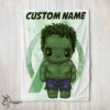 Pretty Superhero Marvel Avenger Chibi Hulk Blanket Fleece Customized Blanket
