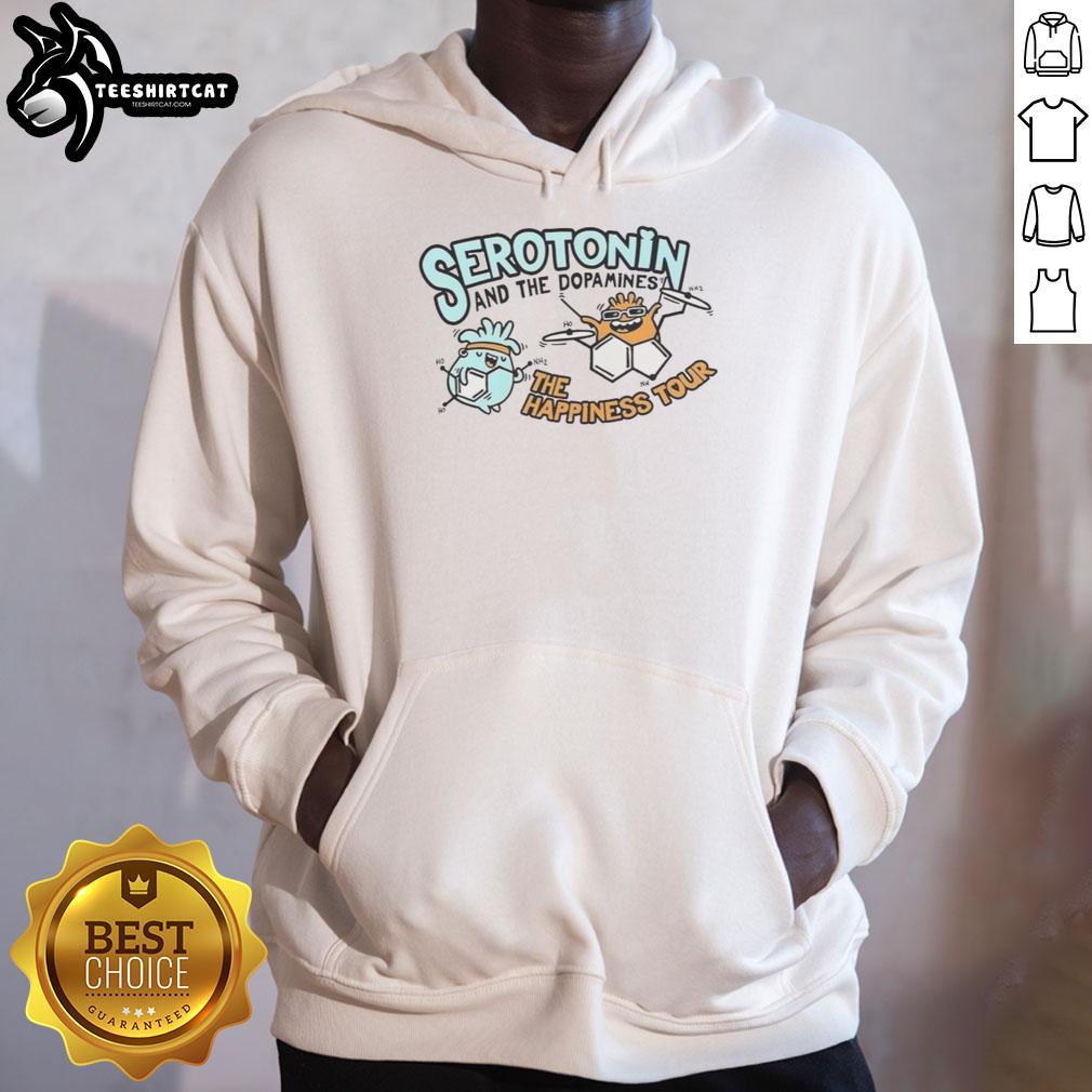 Awesome Serotonin and Dopamine Happiness Tour Hoodie in vibrant colors, perfect for boosting mood and style.