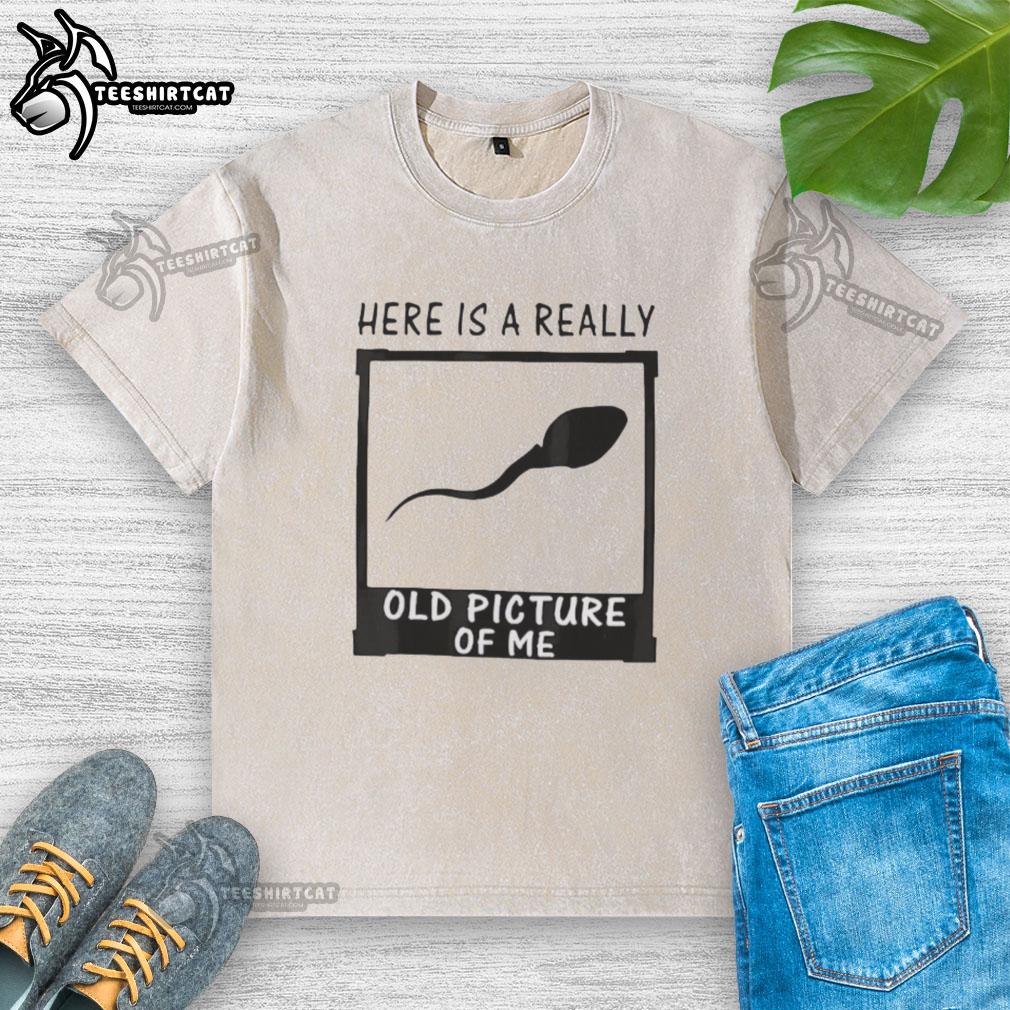 Funny old photo of me wearing a sperm washed T-shirt, showcasing a humorous vintage style and quirky fashion choice.