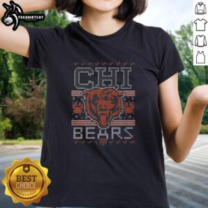 Good Chicago Bears Holiday Ladies Tee featuring festive graphics and comfortable fit, perfect for game day celebrations.
