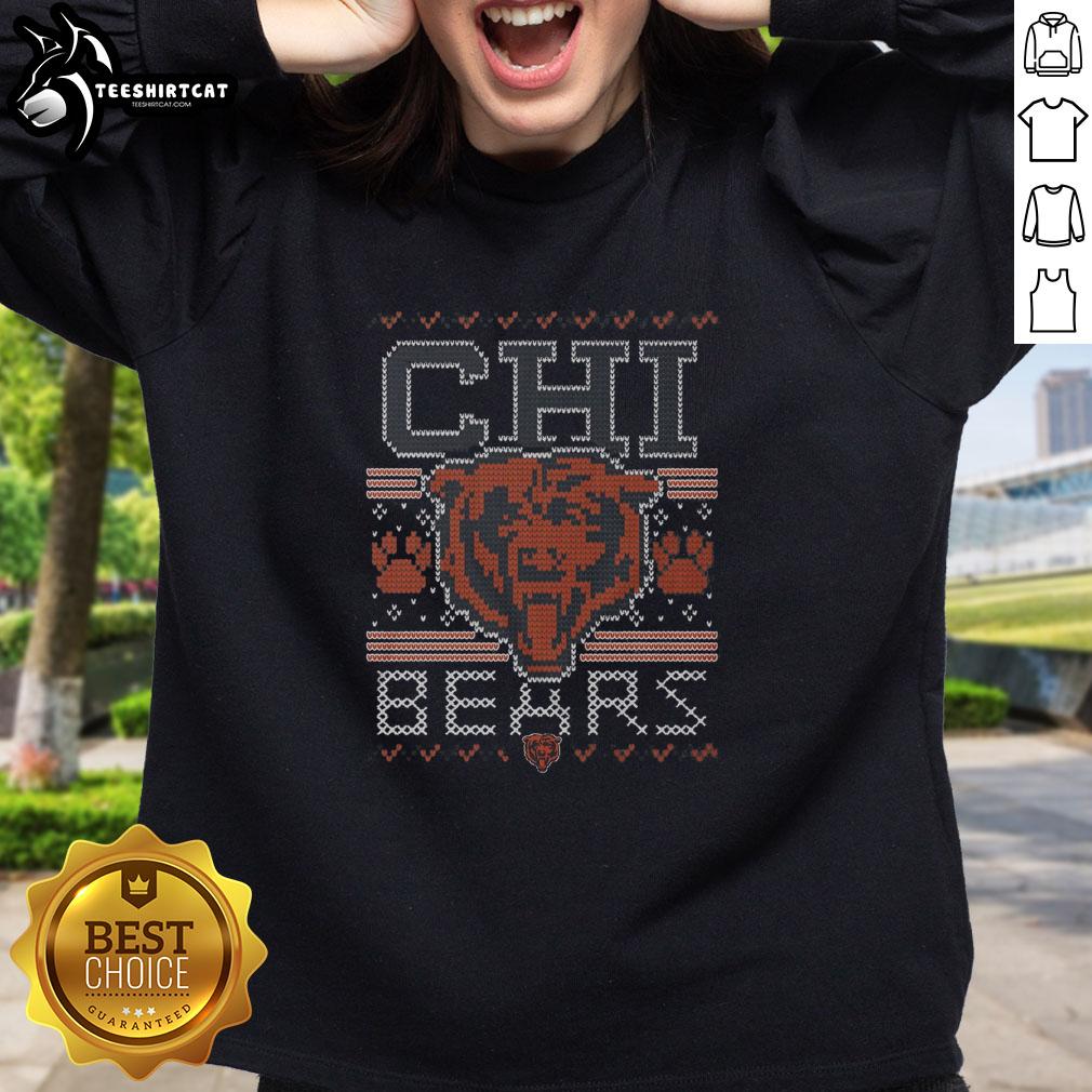 Cozy Good Chicago Bears holiday sweatshirt featuring team logo, perfect for festive football fans this season.
