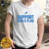 Good Detroit Lions Support Girls Flag T-Shirt featuring a vibrant design, perfect for young fans of the Detroit Lions.