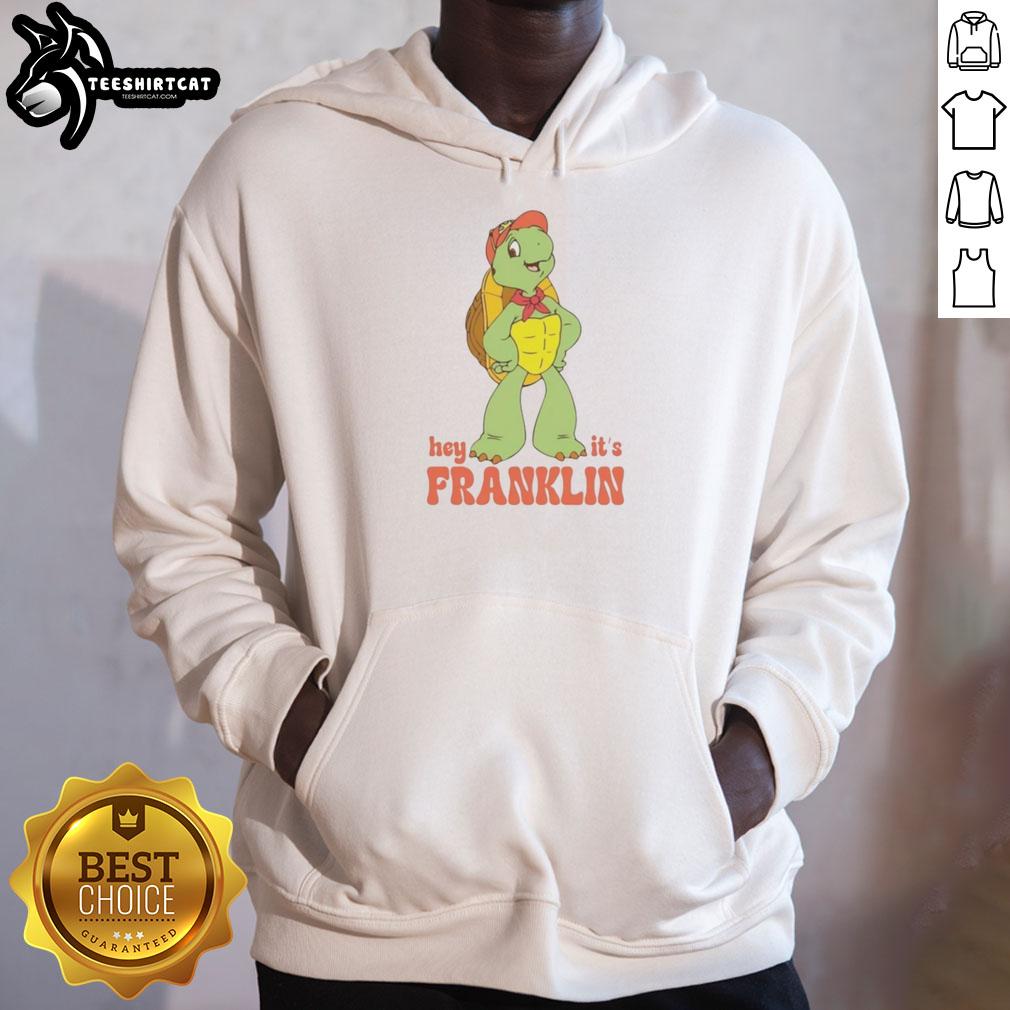 Cozy Good Hey It's Franklin the Turtle hoodie featuring vibrant graphics of Franklin, perfect for fans of the beloved character.