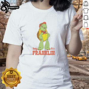 Good Hey It's Franklin the Turtle Ladies Tee featuring a vibrant design of Franklin the Turtle in a playful style.