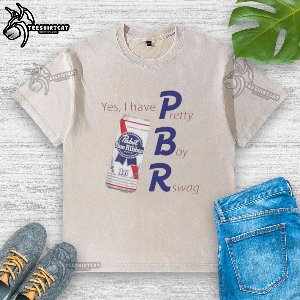 Good Pabst Blue Ribbon washed t-shirt featuring 'Yes I Have PBR' design, perfect for casual wear and fans of Rswag style.