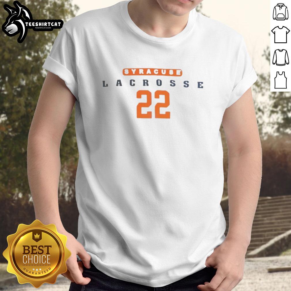 Good Syracuse Lacrosse Number 22 T-Shirt featuring bold graphics and vibrant colors, perfect for fans and players.