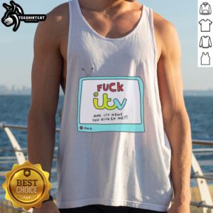 Stylish tank top featuring 'Nice Fuck It' slogan, perfect for ITV News fans seeking bold fashion statements.