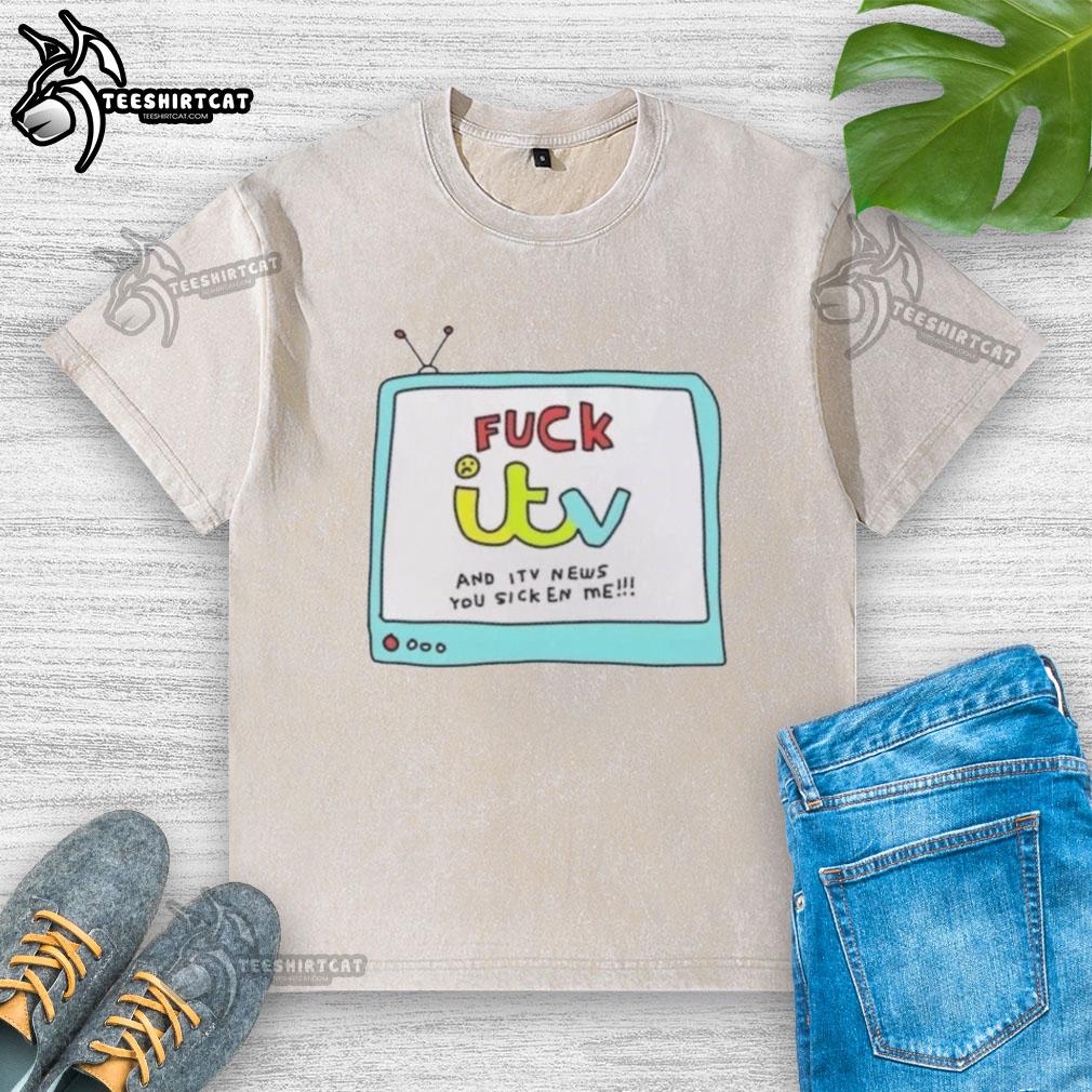 Nice Fuck It t-shirt featuring ITV News design; bold statement on a washed cotton fabric, perfect for casual wear.