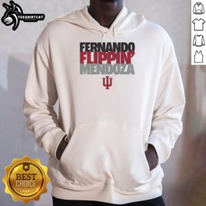 Nice Indiana Hoosiers Football Fernando Flippin Mendoza Player of the Year hoodie featuring team colors and logo.