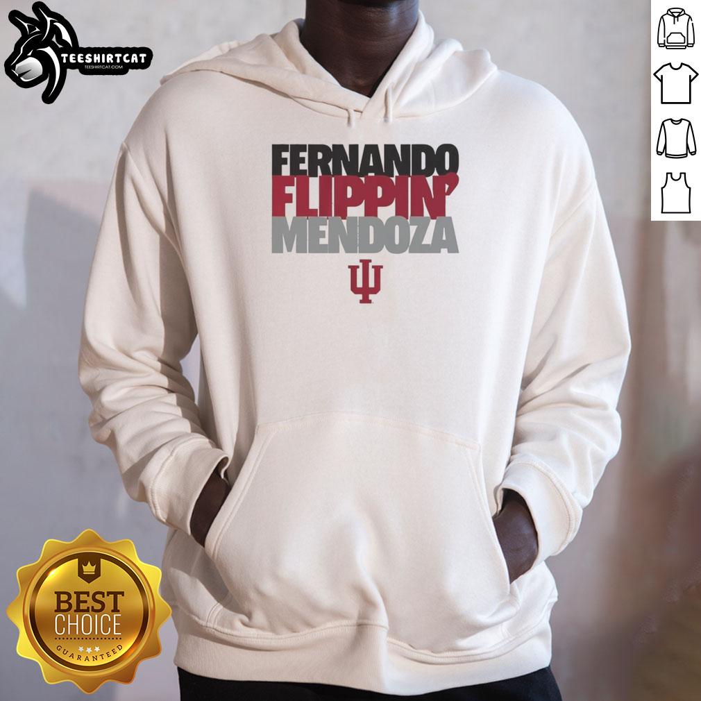 Nice Indiana Hoosiers Football Fernando Flippin Mendoza Player of the Year hoodie featuring team colors and logo.