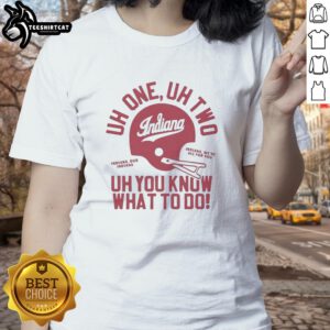 Nice Indiana Hoosiers football helmet design on a ladies tee, perfect for fans supporting their team in style.