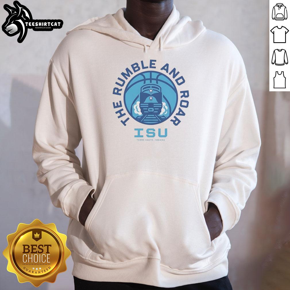 Alt Text: Nice Indiana State Sycamores Basketball hoodie featuring The Rumble and Roar design, perfect for fans in Terre Haute.