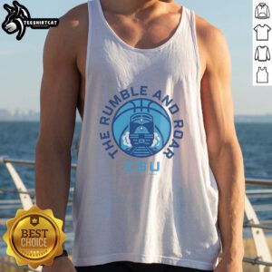 Alt Text: Nice Indiana State Sycamores basketball tank top featuring 'The Rumble and Roar' design in Terre Haute colors.