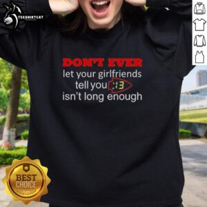 Nice Kansas City Chiefs sweatshirt featuring '13 seconds isn't long enough' slogan, perfect for fans and game day wear.