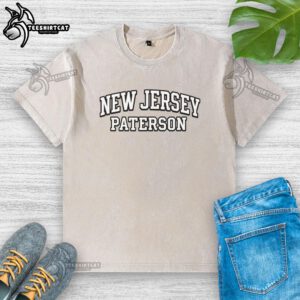 Paterson, New Jersey washed t-shirt featuring a stylish design, perfect for casual wear and local pride.