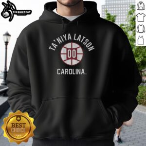 Alt Text: Nice Taniya Latson South Carolina Gamecocks basketball hoodie with number 00, perfect for fans and athletes alike.