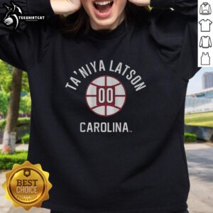 Alt Text: Nice Taniya Latson South Carolina Gamecocks Basketball sweatshirt with name and number 00 design.