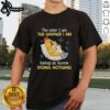 Nice 'The Older I Get The Happier I Am Being At Home Doing Nothing' T-Shirt design featuring a relaxed, home-themed graphic.