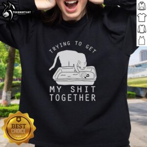 Cozy 'Nice Trying to Get My Shit Together' sweatshirt displayed on a model, perfect for casual and motivational wear.