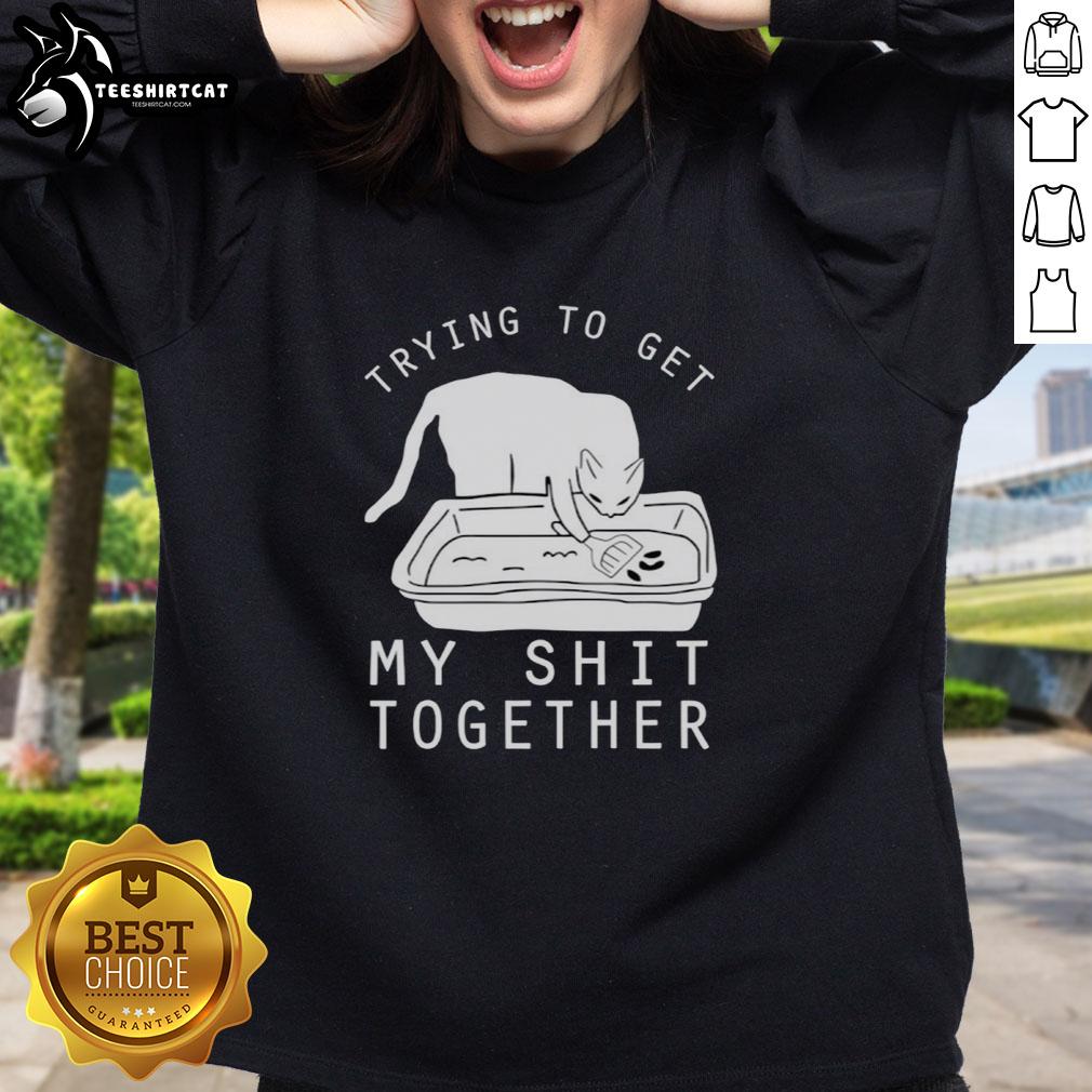 Cozy 'Nice Trying to Get My Shit Together' sweatshirt displayed on a model, perfect for casual and motivational wear.