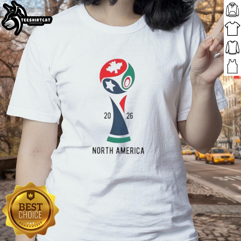 Official 2026 International Soccer Tournament North America Ladies Tee showcasing vibrant design and tournament branding.