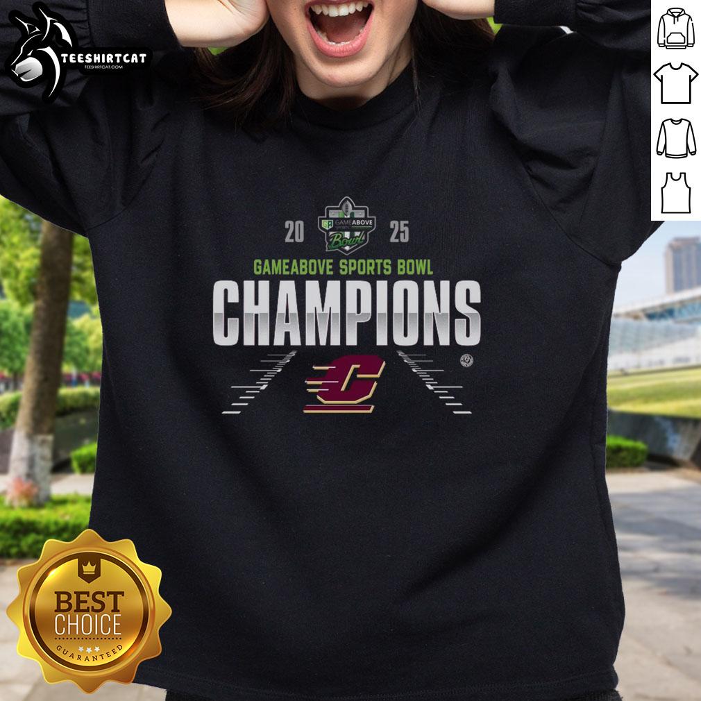 Official Central Michigan Chippewas 2025 GameAbove Sports Bowl sweatshirt featuring team colors and logo design.