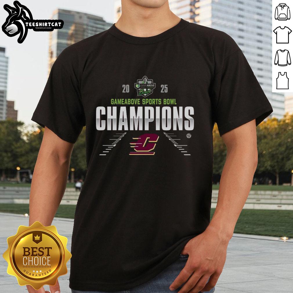 Official Central Michigan Chippewas 2025 Gameabove Sports Bowl T-Shirt featuring team colors and logo design.