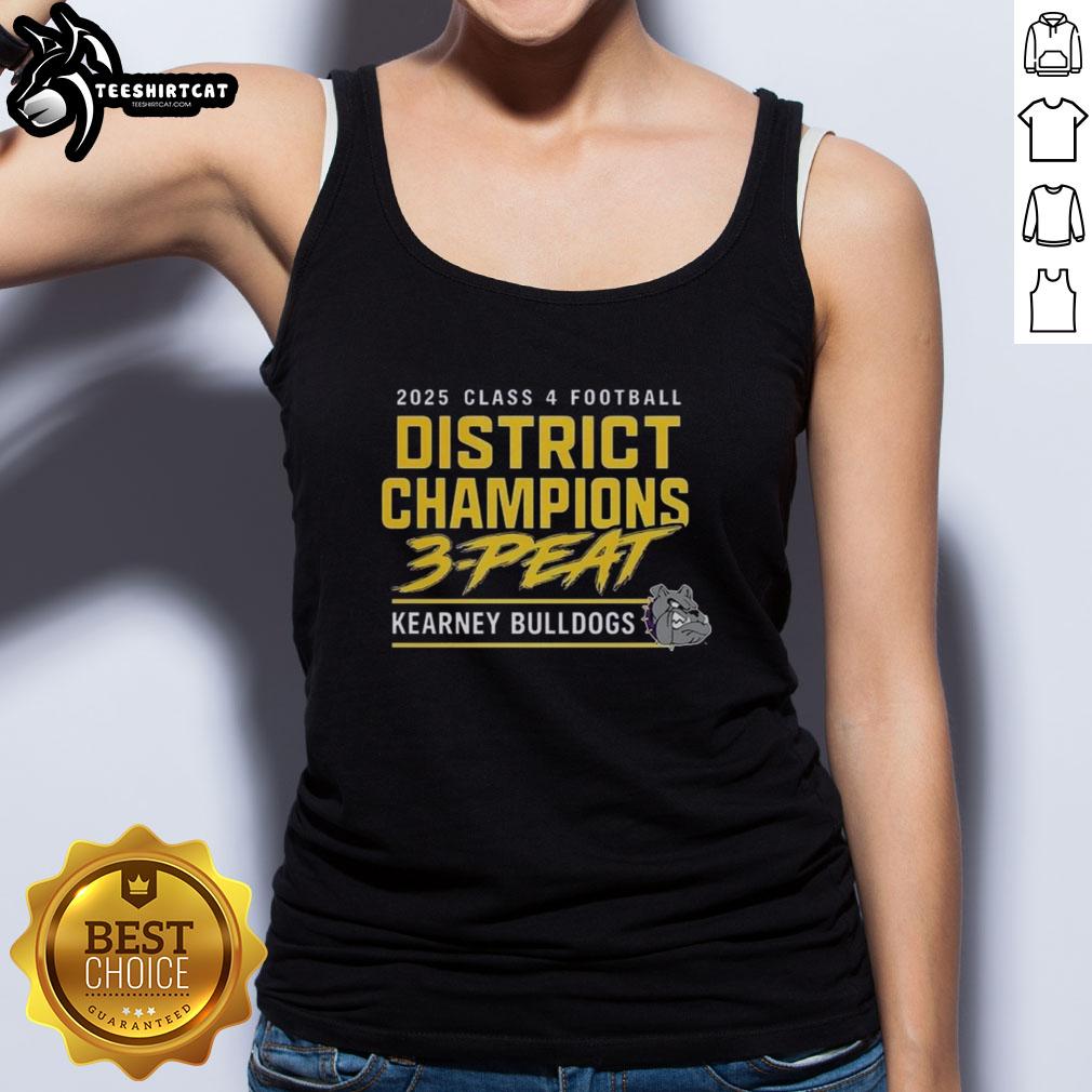 2025 Kearney Bulldogs Football District Champs 3-Peat Tank Top - Official Glass design for champions.