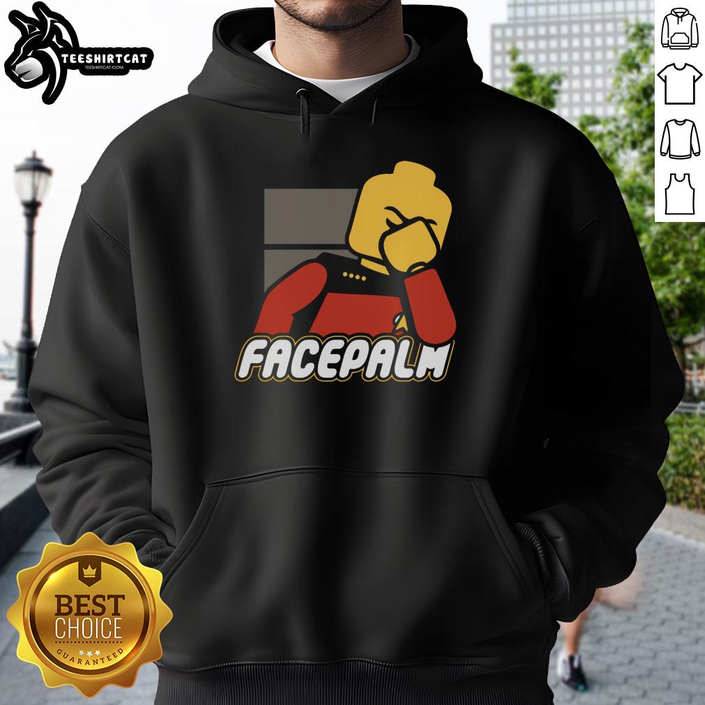 Official Lego Face Palm Hoodie featuring a playful design perfect for Lego fans and casual wear enthusiasts.