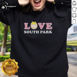 Official Love South Park Sweatshirt featuring vibrant graphics and cozy design for fans of the iconic animated series.