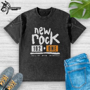 Alt Text: Official New Rock 102 One Milwaukee Washed T-Shirt, featuring a stylish design and soft fabric for comfortable wear.