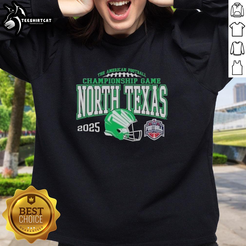 Alt Text: Official North Texas Mean Green 2025 AAC Football Championship Bound Sweatshirt, showcasing team spirit and pride.