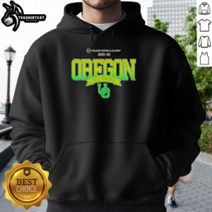 Official Oregon Ducks SCO Ducks 2025-26 College Football Playoff hoodie in vibrant team colors with logo.