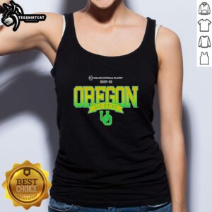 Official Oregon Ducks SCO Ducks 2025-26 College Football Playoff tank top featuring team colors and logo.
