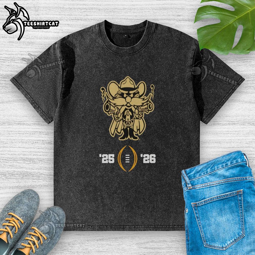 Official Texas Tech Red Raiders Football 2025-26 College Football Playoff washed t-shirt in red, showcasing team pride.
