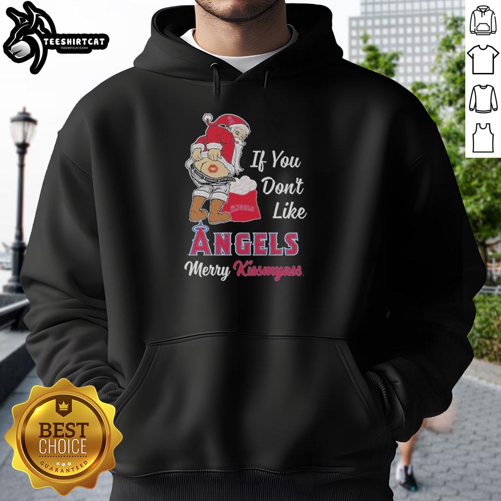 Official Santa Claus 'If You Dont Like Los Angeles Angels' Merry Kiss My Ass Sweater Hoodie for festive fans.